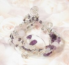 Wire wrap bracelet with amethyst