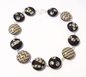 polymer clay puff bead necklace