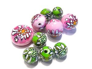 polymer clay splash beads